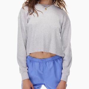 Aritzia TNA Waffle Cropped Long Sleeve - Small